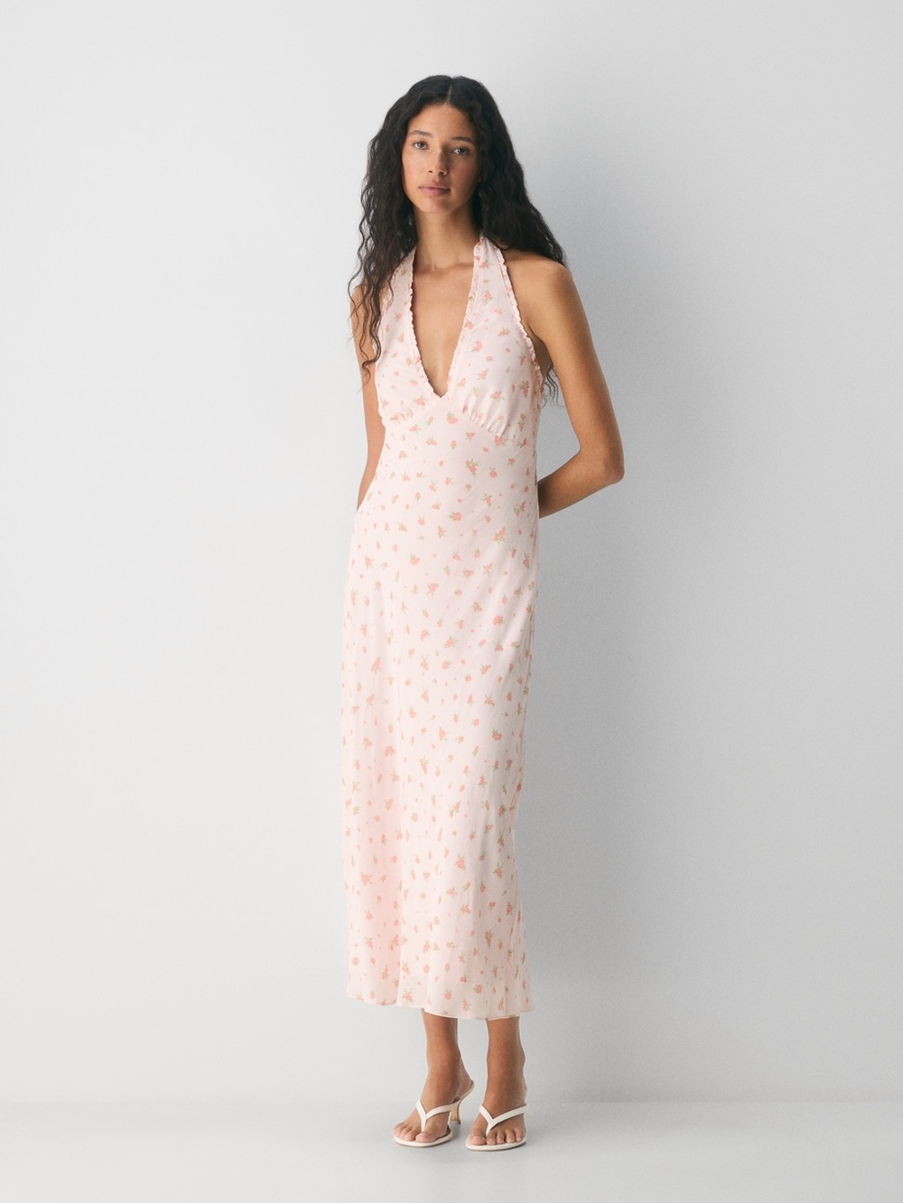 Aritzia Wilfred Hedgerow Floral Halter Dress Size 0